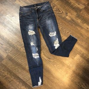 Dark blue Rue21 ripped skinny jeans size 2